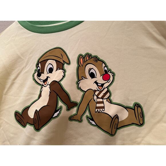 NWT Disney Park Chip n Dale Winter Christmas Fall Cream Brown Long Sleeve M L XL - Picture 2 of 6